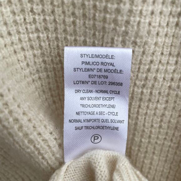 Theory Women Pure‎ Cashmere Pimlico Royal Sweater V-Neck Pullover Cream Medium - Picture 8 of 9